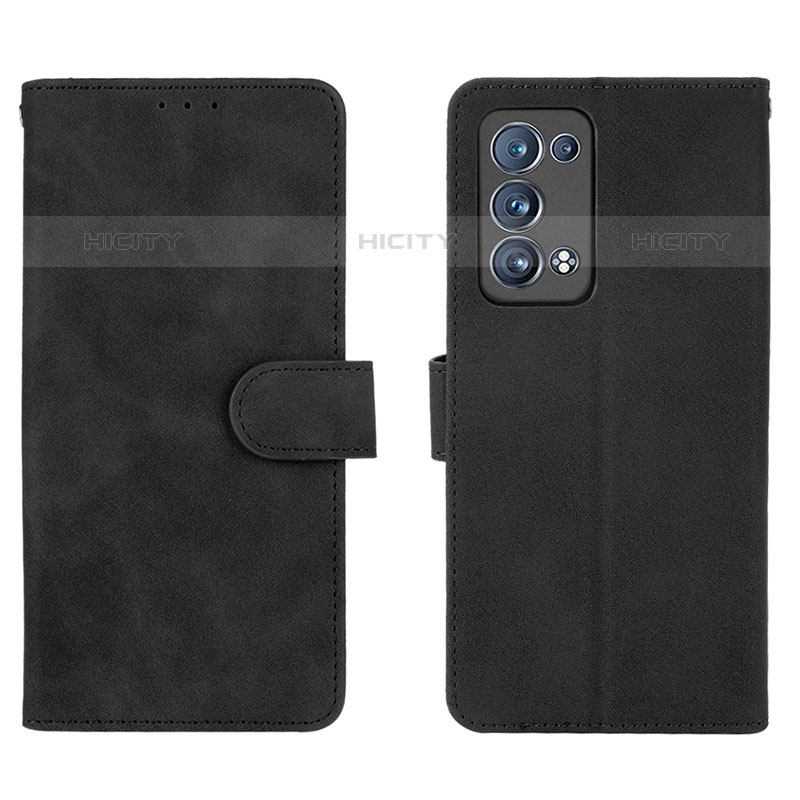 Custodia Portafoglio In Pelle Cover con Supporto L01Z per Oppo Reno6 Pro 5G Nero