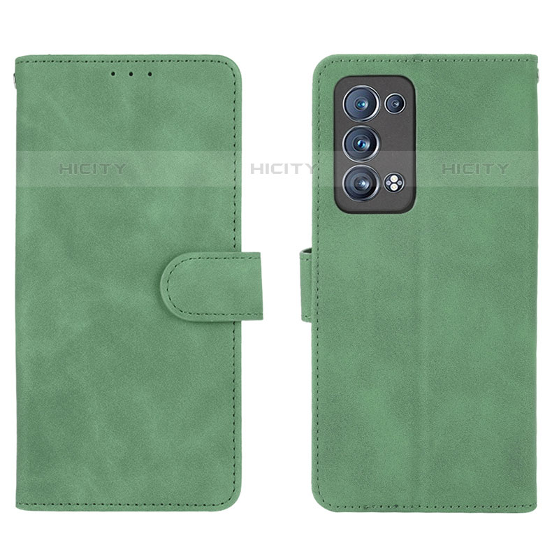 Custodia Portafoglio In Pelle Cover con Supporto L01Z per Oppo Reno6 Pro 5G Verde