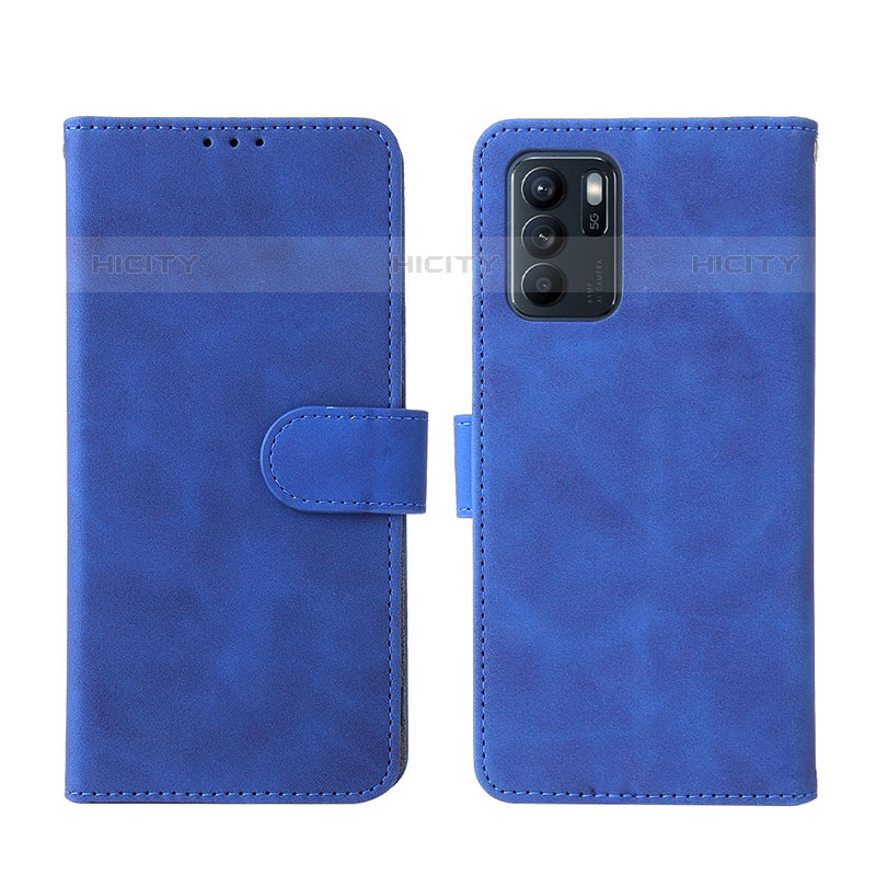 Custodia Portafoglio In Pelle Cover con Supporto L01Z per Oppo Reno6 Z 5G Blu