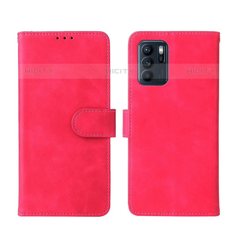 Custodia Portafoglio In Pelle Cover con Supporto L01Z per Oppo Reno6 Z 5G Rosa Caldo