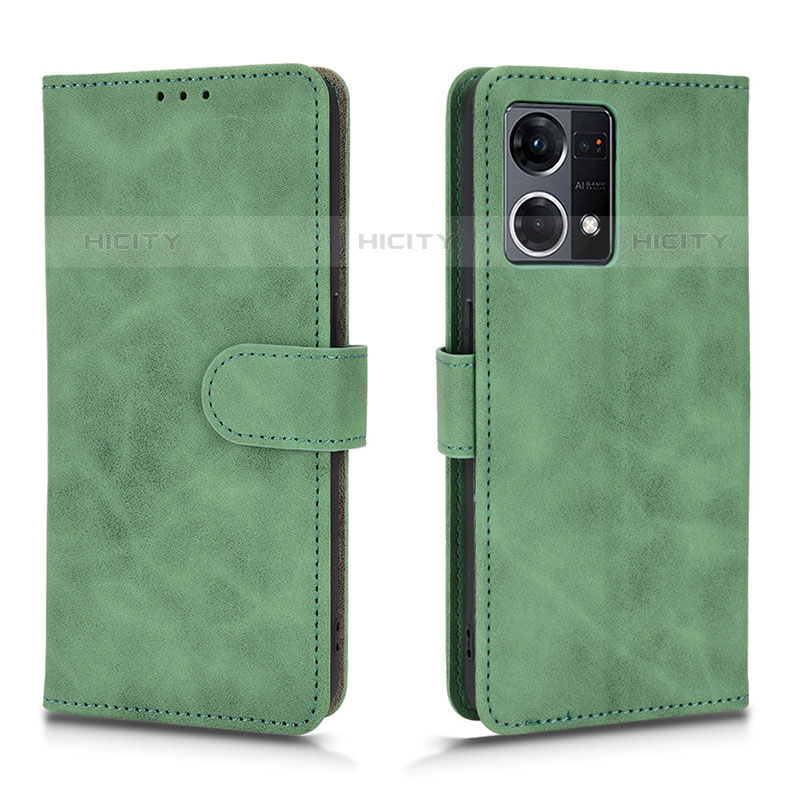 Custodia Portafoglio In Pelle Cover con Supporto L01Z per Oppo Reno7 4G Verde