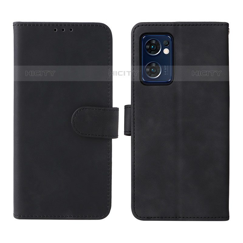 Custodia Portafoglio In Pelle Cover con Supporto L01Z per Oppo Reno7 5G Nero