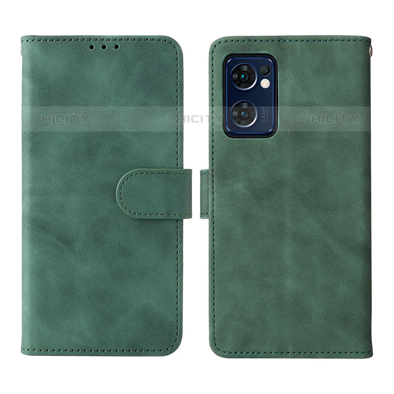 Custodia Portafoglio In Pelle Cover con Supporto L01Z per Oppo Reno7 5G Verde