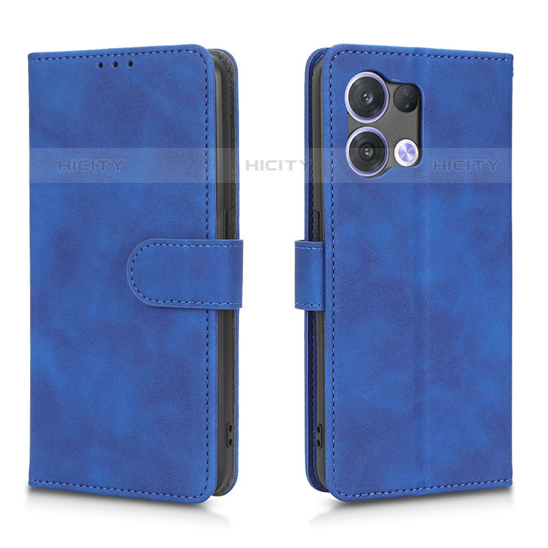 Custodia Portafoglio In Pelle Cover con Supporto L01Z per Oppo Reno8 5G Blu