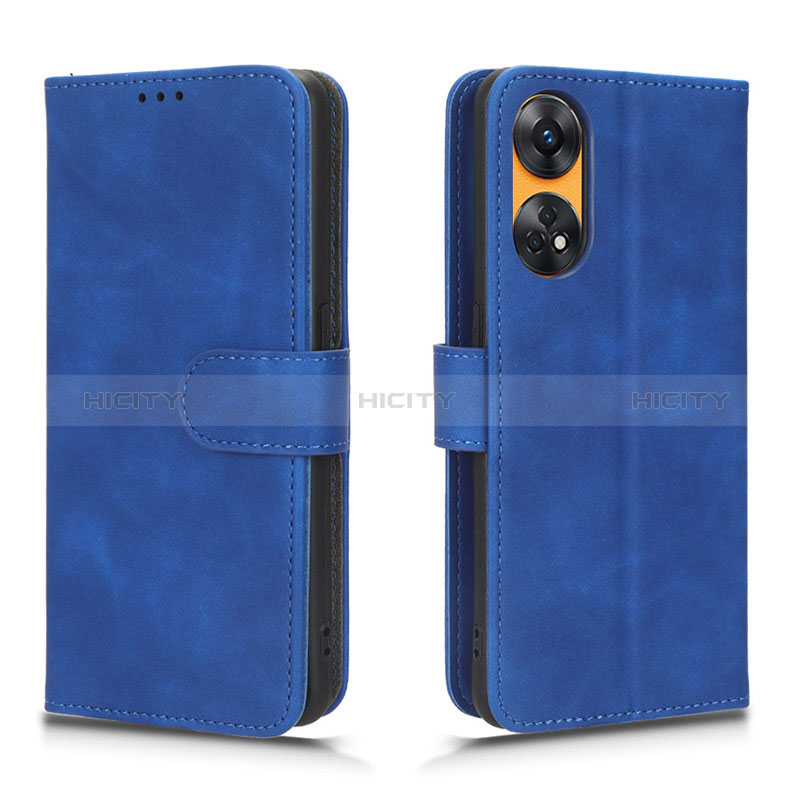 Custodia Portafoglio In Pelle Cover con Supporto L01Z per Oppo Reno8 T 4G Blu