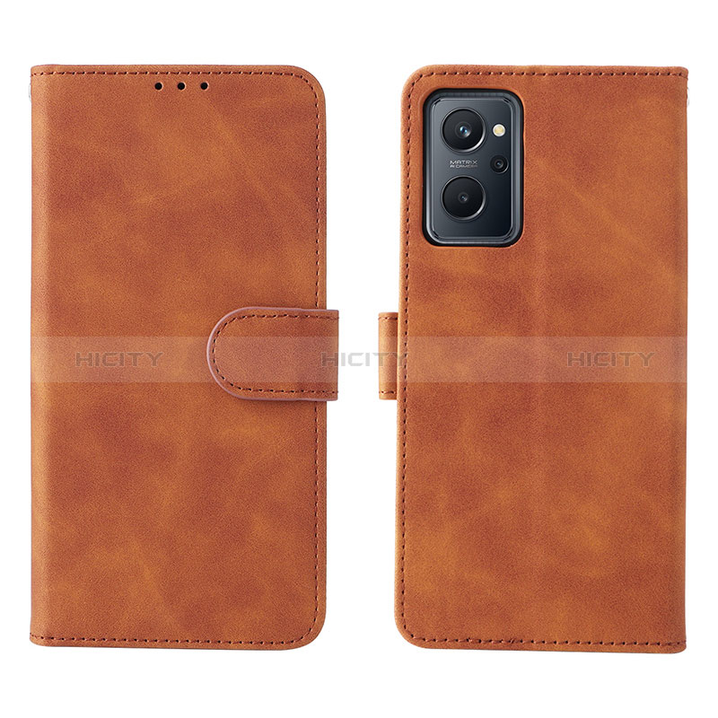 Custodia Portafoglio In Pelle Cover con Supporto L01Z per Realme 9i 4G Marrone