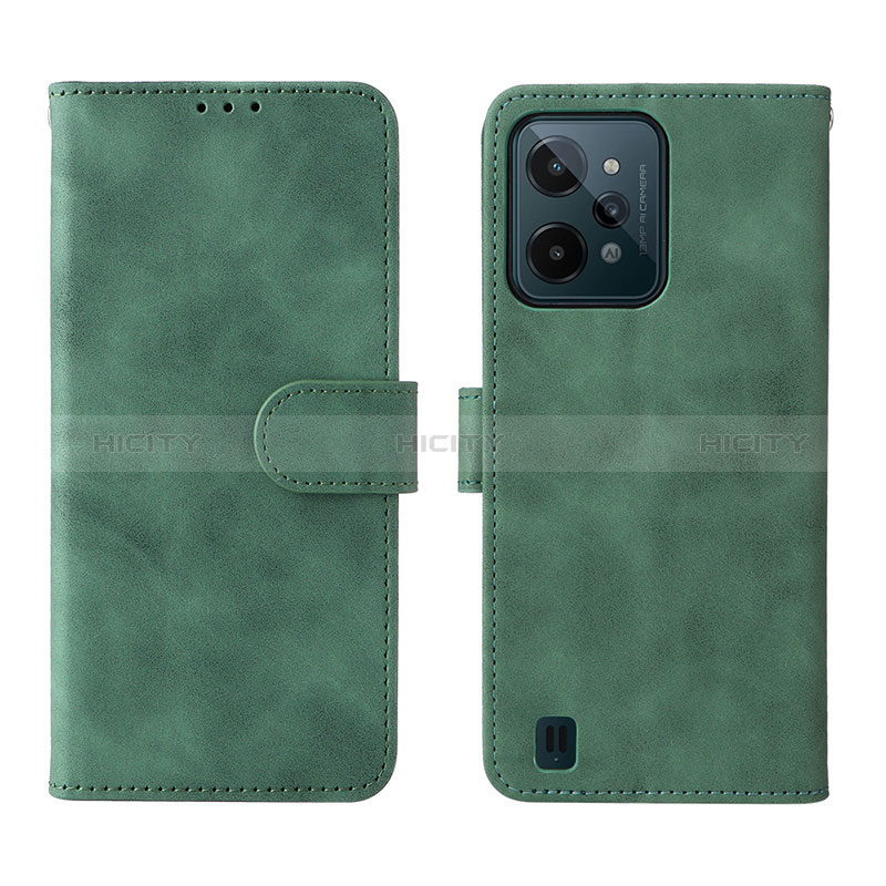 Custodia Portafoglio In Pelle Cover con Supporto L01Z per Realme C31 Verde