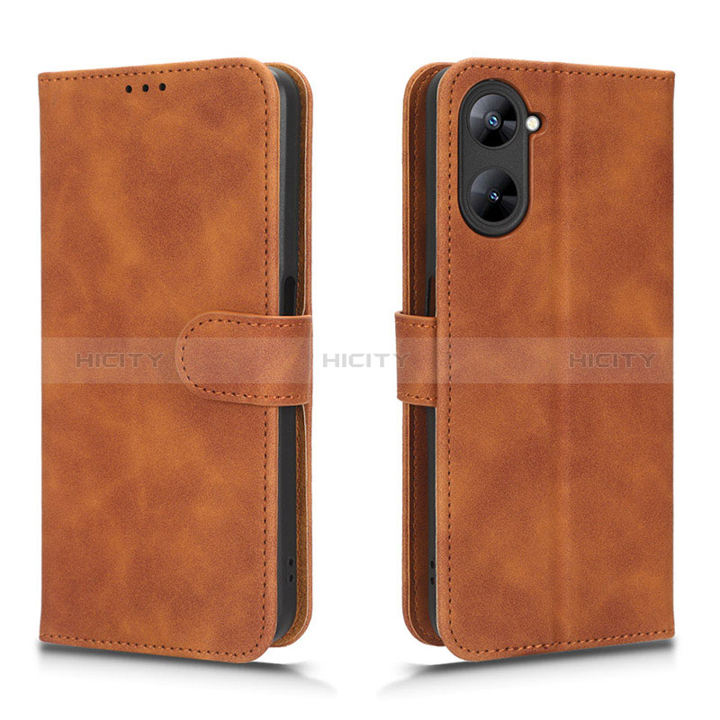 Custodia Portafoglio In Pelle Cover con Supporto L01Z per Realme V30 5G Marrone