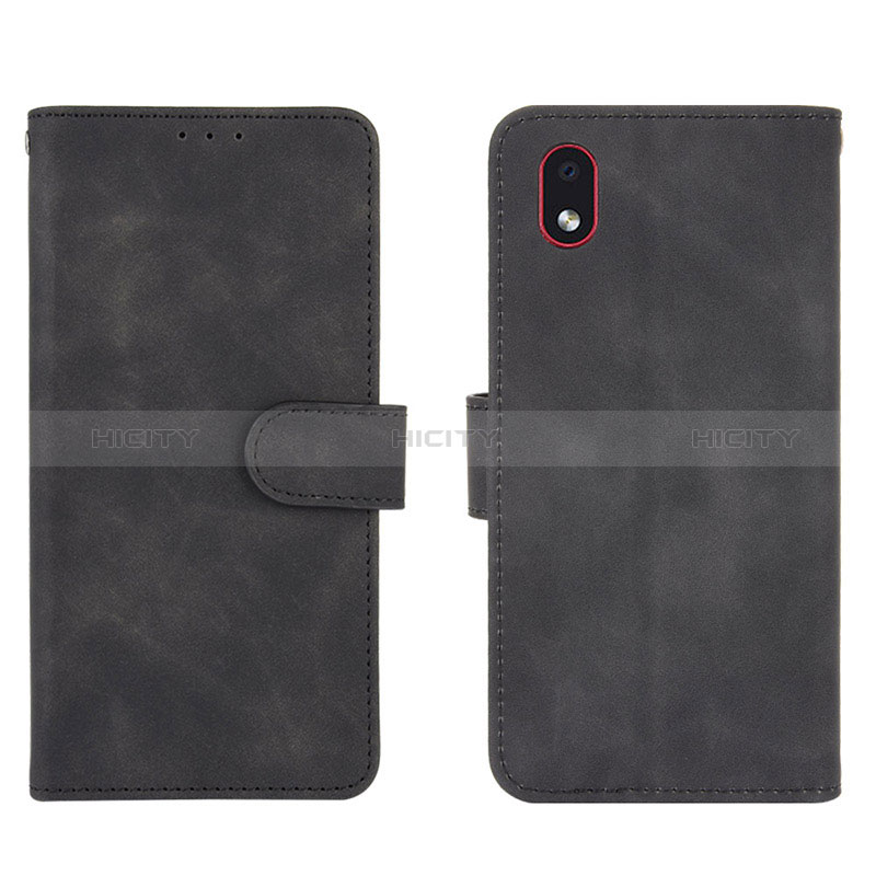 Custodia Portafoglio In Pelle Cover con Supporto L01Z per Samsung Galaxy A01 Core Nero