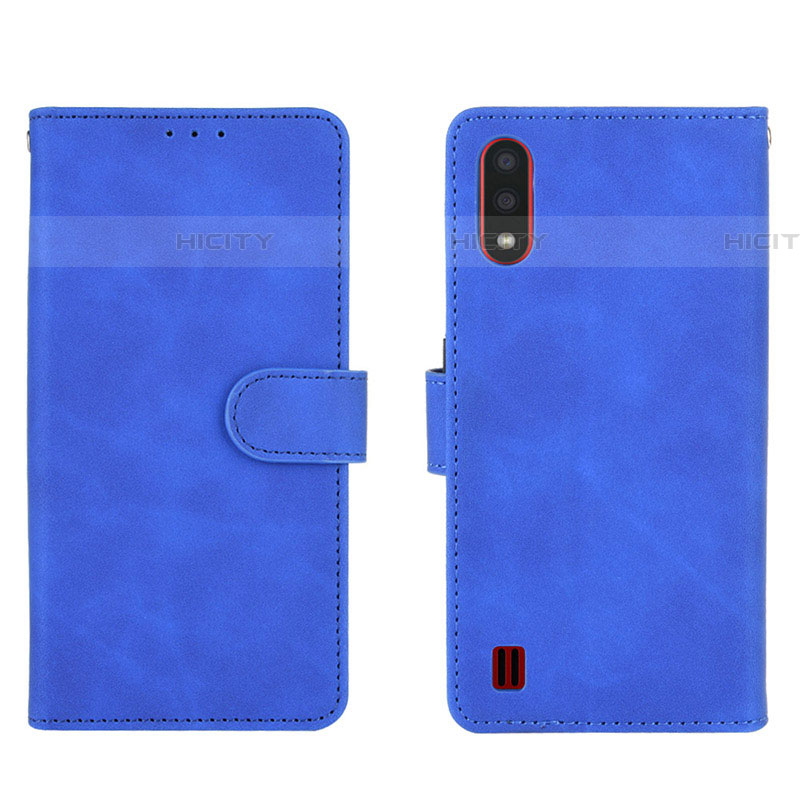 Custodia Portafoglio In Pelle Cover con Supporto L01Z per Samsung Galaxy A01 SM-A015 Blu