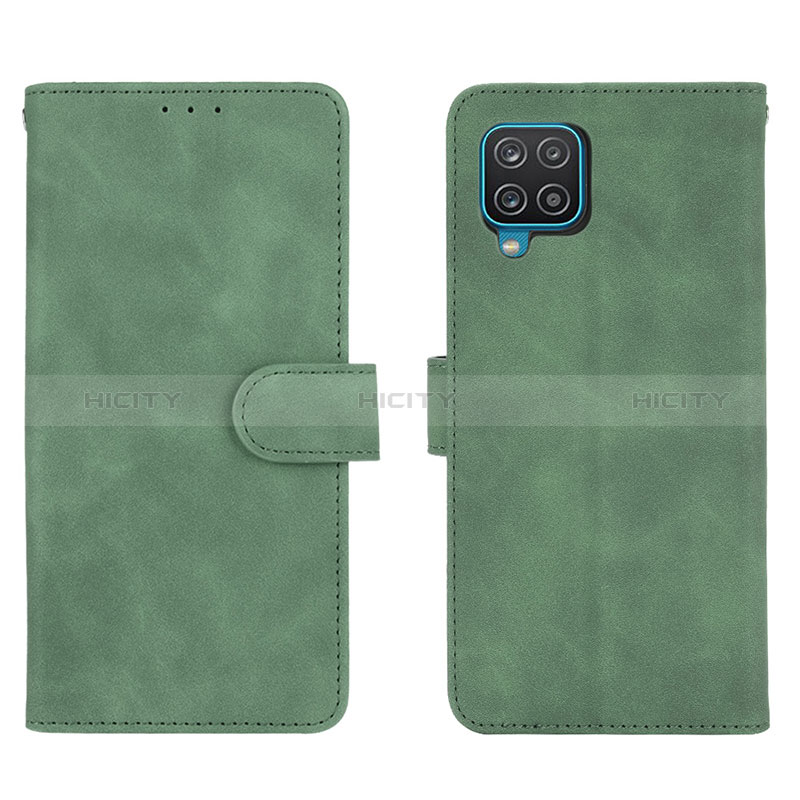 Custodia Portafoglio In Pelle Cover con Supporto L01Z per Samsung Galaxy A12 5G Verde