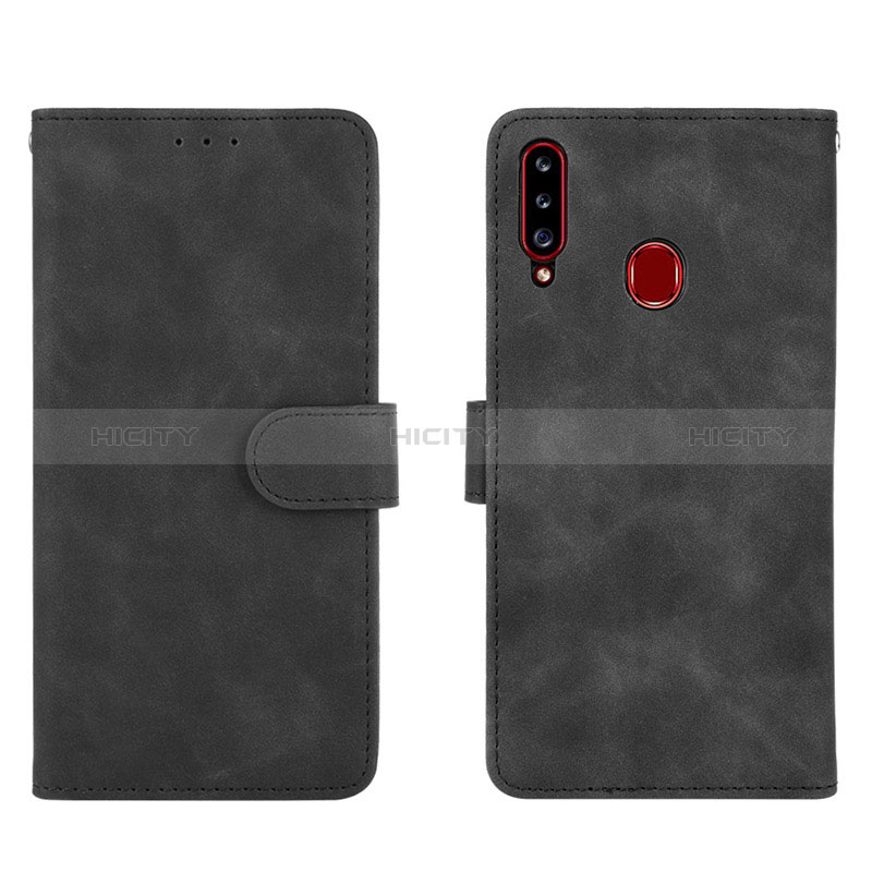 Custodia Portafoglio In Pelle Cover con Supporto L01Z per Samsung Galaxy A20s Nero