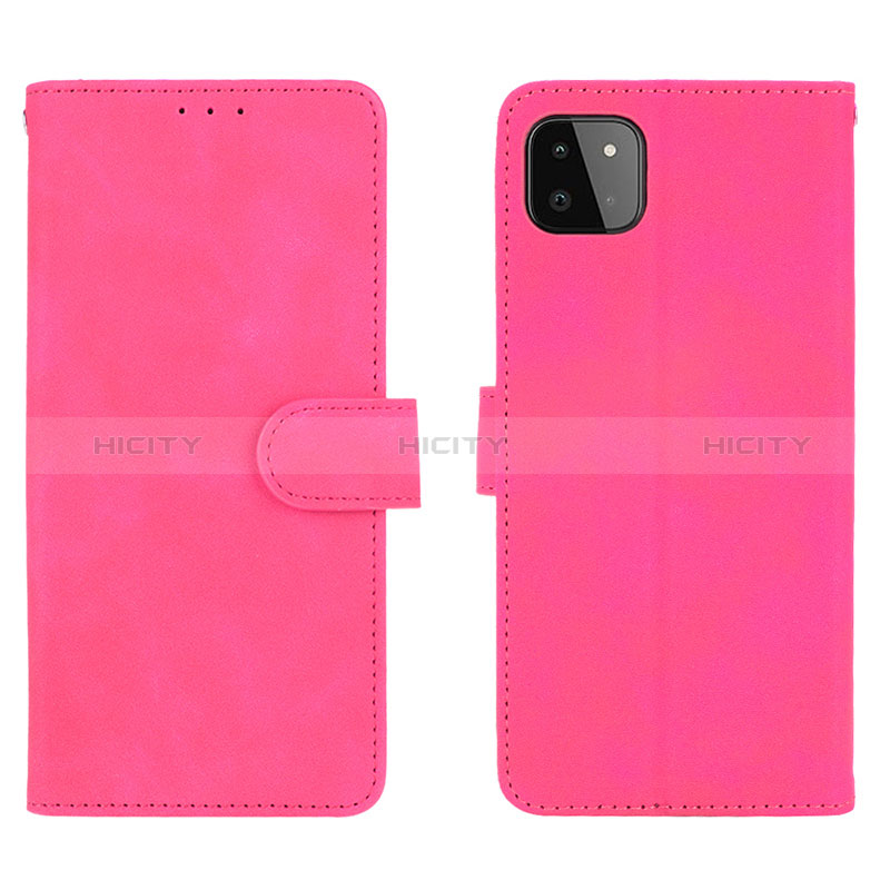 Custodia Portafoglio In Pelle Cover con Supporto L01Z per Samsung Galaxy A22s 5G Rosa Caldo