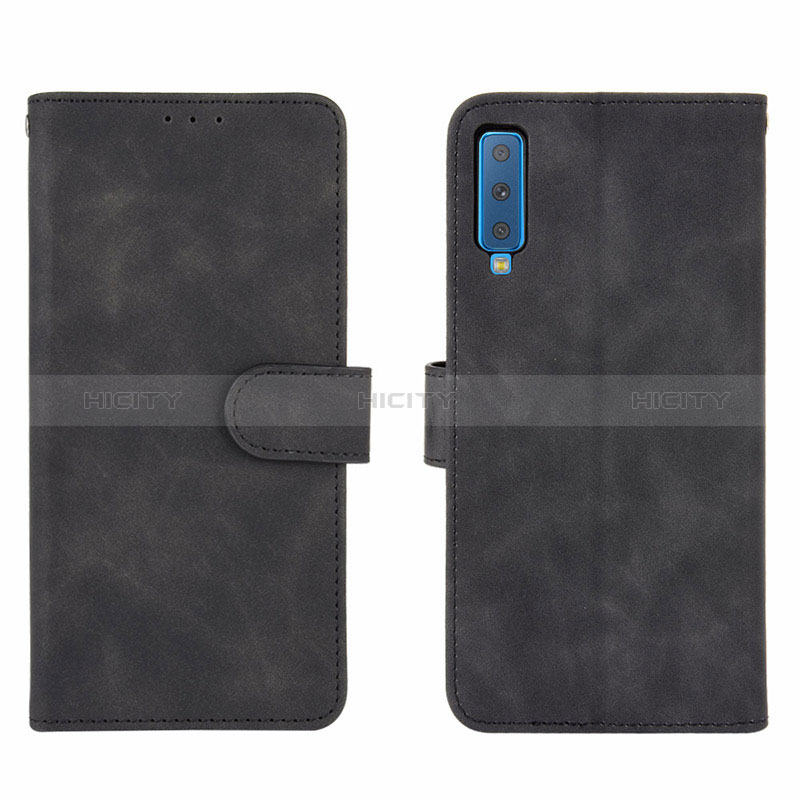 Custodia Portafoglio In Pelle Cover con Supporto L01Z per Samsung Galaxy A7 (2018) A750 Nero