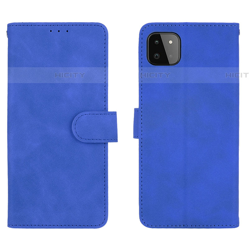 Custodia Portafoglio In Pelle Cover con Supporto L01Z per Samsung Galaxy F42 5G Blu