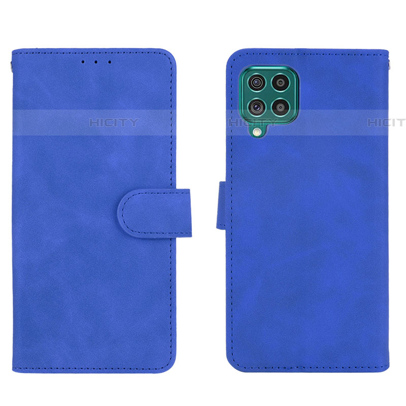 Custodia Portafoglio In Pelle Cover con Supporto L01Z per Samsung Galaxy F62 5G Blu