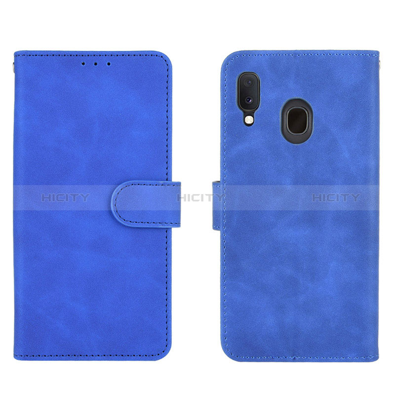 Custodia Portafoglio In Pelle Cover con Supporto L01Z per Samsung Galaxy M10S Blu