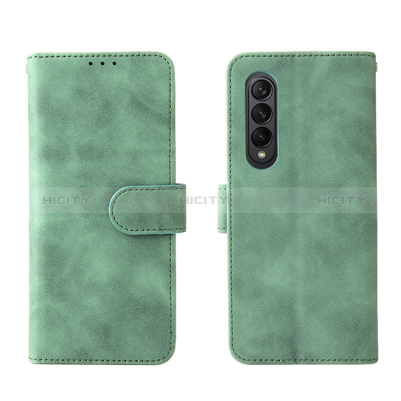 Custodia Portafoglio In Pelle Cover con Supporto L01Z per Samsung Galaxy Z Fold3 5G Verde