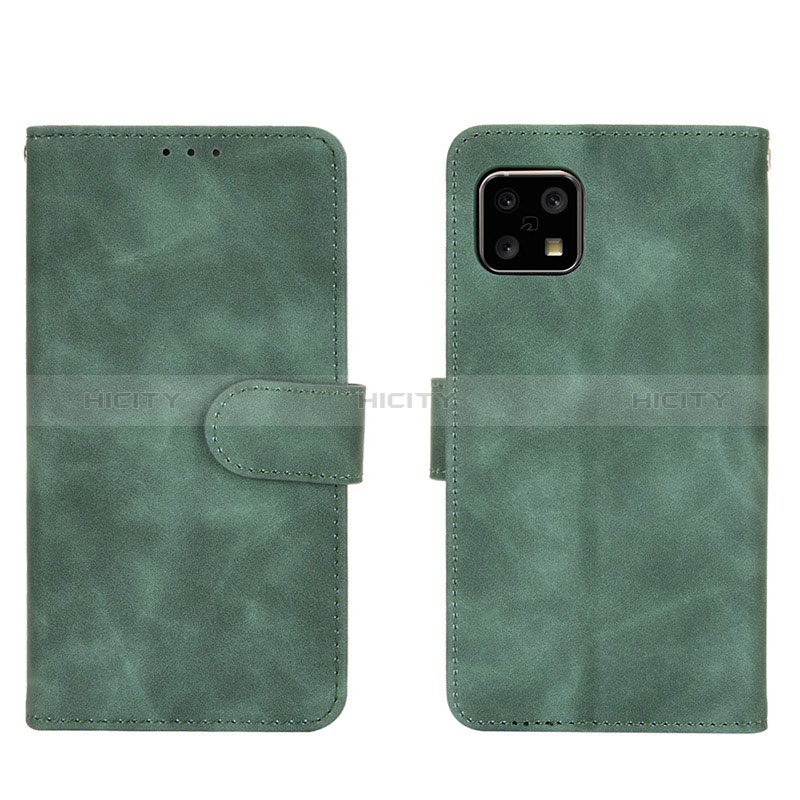 Custodia Portafoglio In Pelle Cover con Supporto L01Z per Sharp Aquos Sense4 Verde