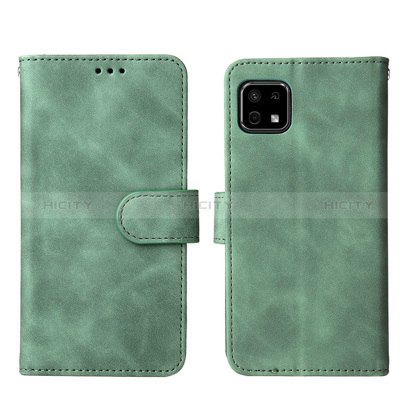 Custodia Portafoglio In Pelle Cover con Supporto L01Z per Sharp Aquos Sense6 Verde