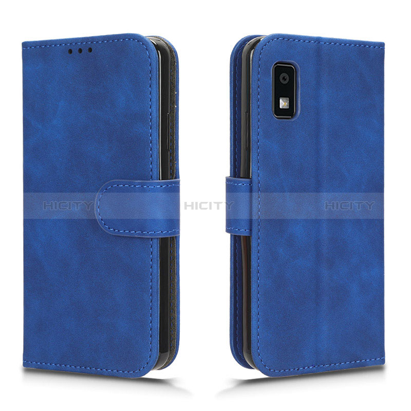 Custodia Portafoglio In Pelle Cover con Supporto L01Z per Sharp Aquos wish3 Blu