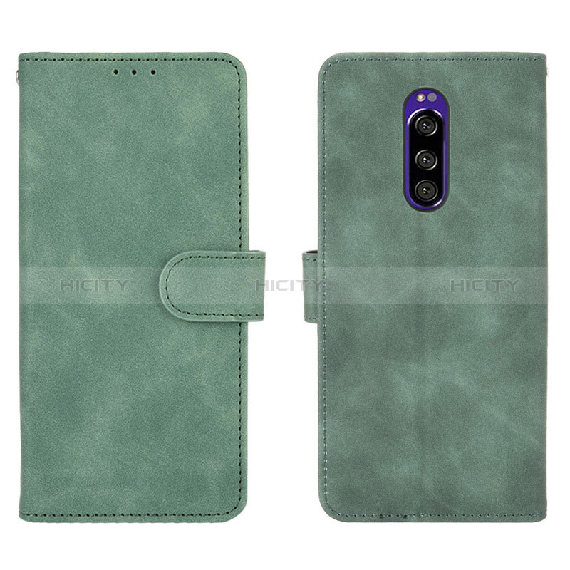 Custodia Portafoglio In Pelle Cover con Supporto L01Z per Sony Xperia 1 Verde