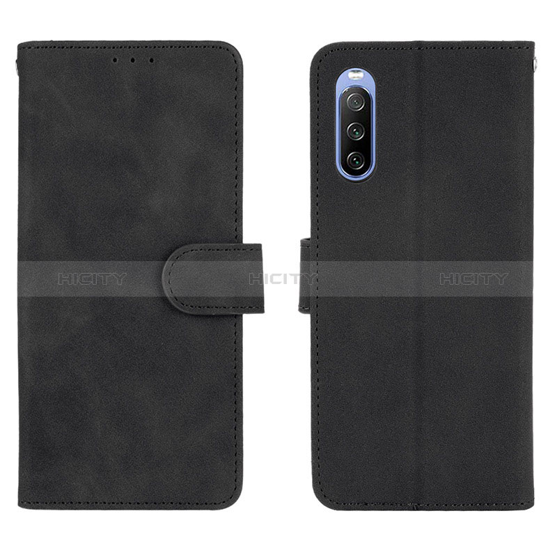 Custodia Portafoglio In Pelle Cover con Supporto L01Z per Sony Xperia 10 III Lite Nero