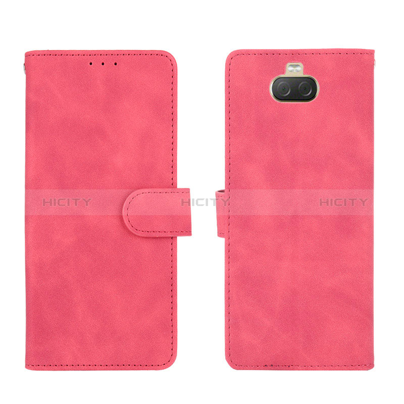 Custodia Portafoglio In Pelle Cover con Supporto L01Z per Sony Xperia 10 Plus Rosa Caldo