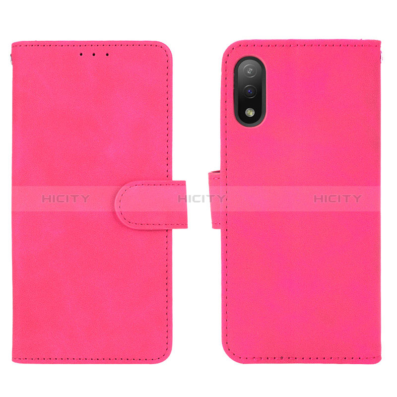 Custodia Portafoglio In Pelle Cover con Supporto L01Z per Sony Xperia Ace II Rosa Caldo