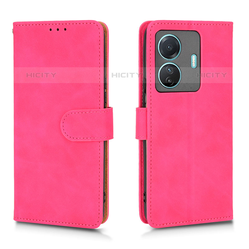 Custodia Portafoglio In Pelle Cover con Supporto L01Z per Vivo iQOO Z6 Pro 5G Rosa Caldo