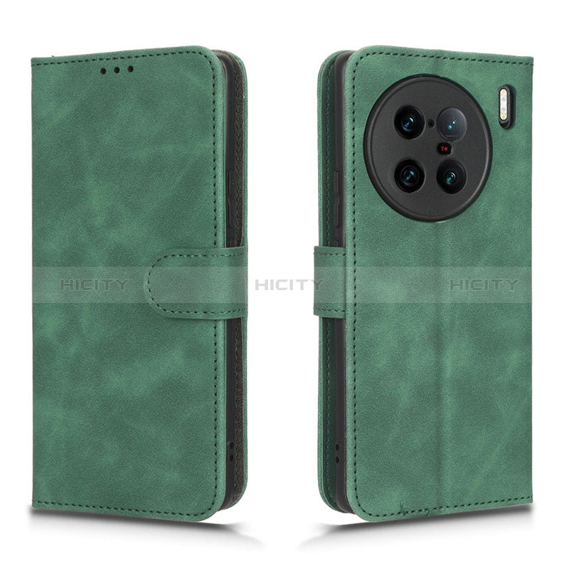 Custodia Portafoglio In Pelle Cover con Supporto L01Z per Vivo X90 Pro+ Plus 5G Verde