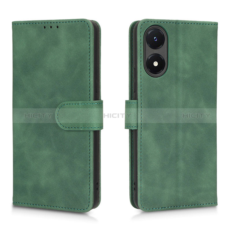 Custodia Portafoglio In Pelle Cover con Supporto L01Z per Vivo Y02S Verde