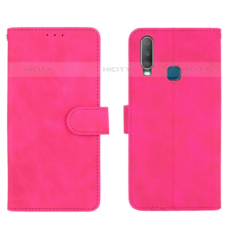 Custodia Portafoglio In Pelle Cover con Supporto L01Z per Vivo Y12 Rosa Caldo