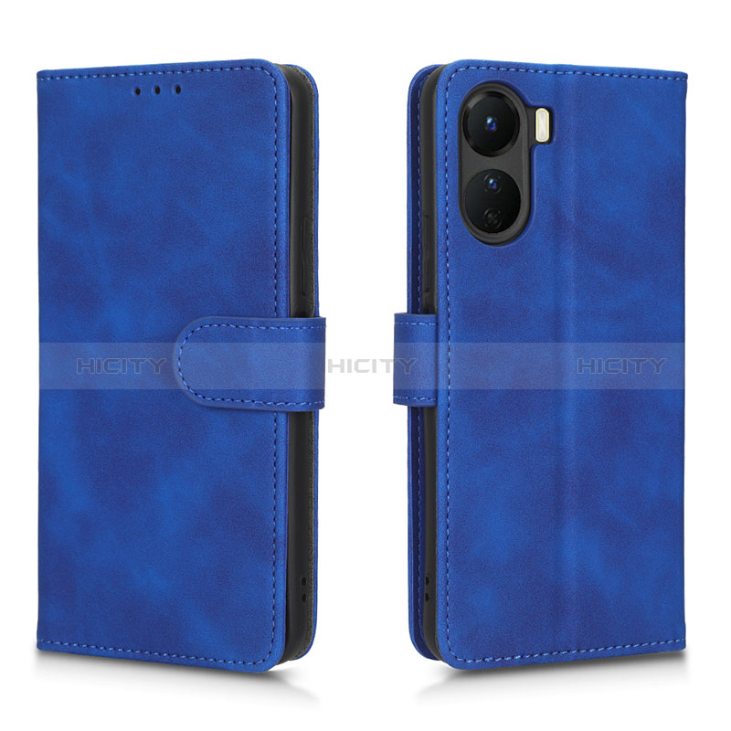 Custodia Portafoglio In Pelle Cover con Supporto L01Z per Vivo Y16 Blu