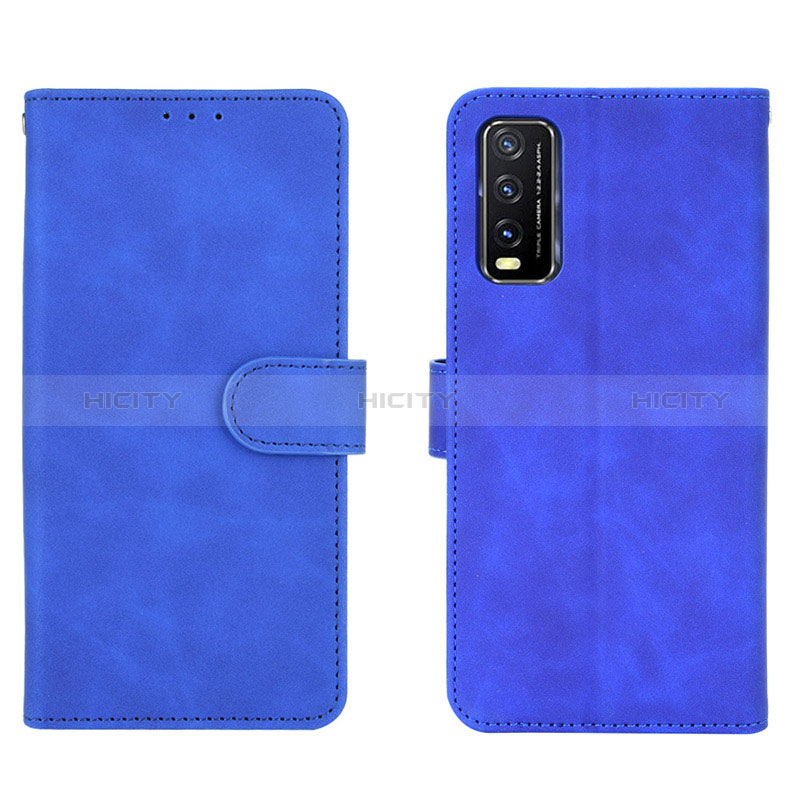 Custodia Portafoglio In Pelle Cover con Supporto L01Z per Vivo Y20 (2021) Blu