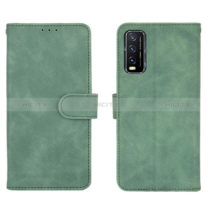 Custodia Portafoglio In Pelle Cover con Supporto L01Z per Vivo Y20a Verde