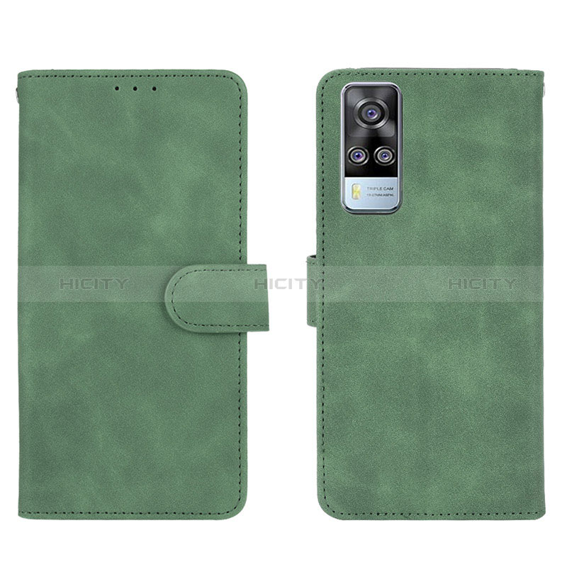Custodia Portafoglio In Pelle Cover con Supporto L01Z per Vivo Y31 (2021) Verde