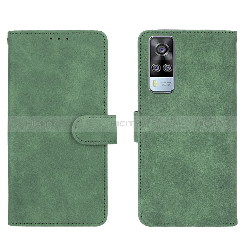 Custodia Portafoglio In Pelle Cover con Supporto L01Z per Vivo Y51 (2021) Verde