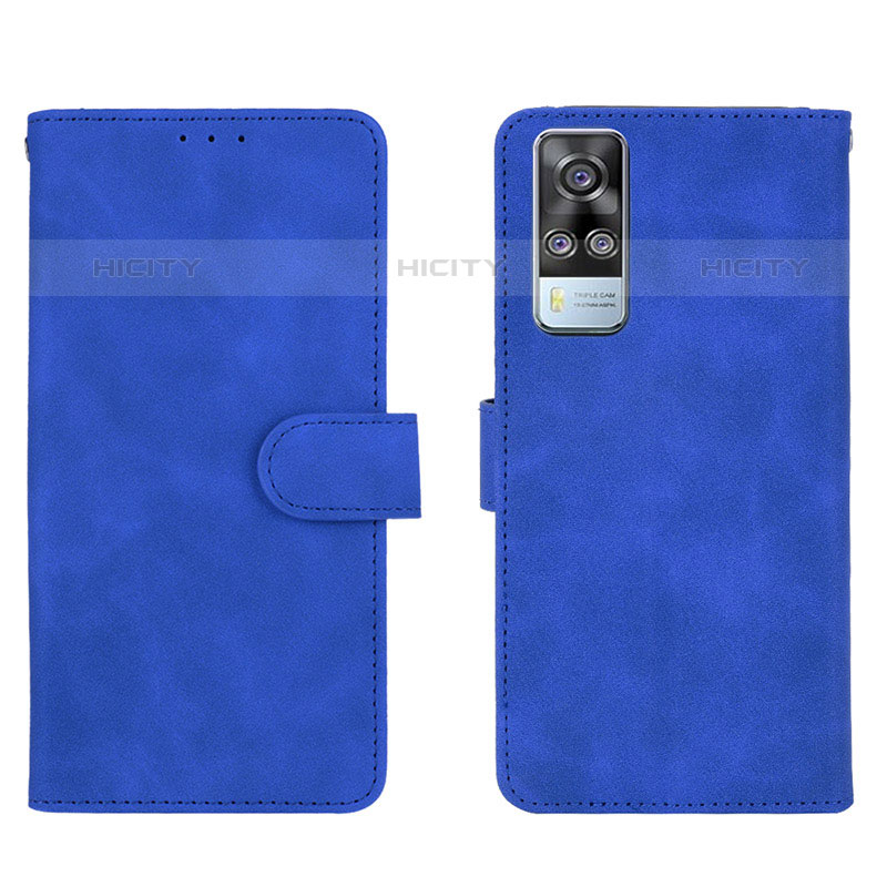 Custodia Portafoglio In Pelle Cover con Supporto L01Z per Vivo Y51A Blu