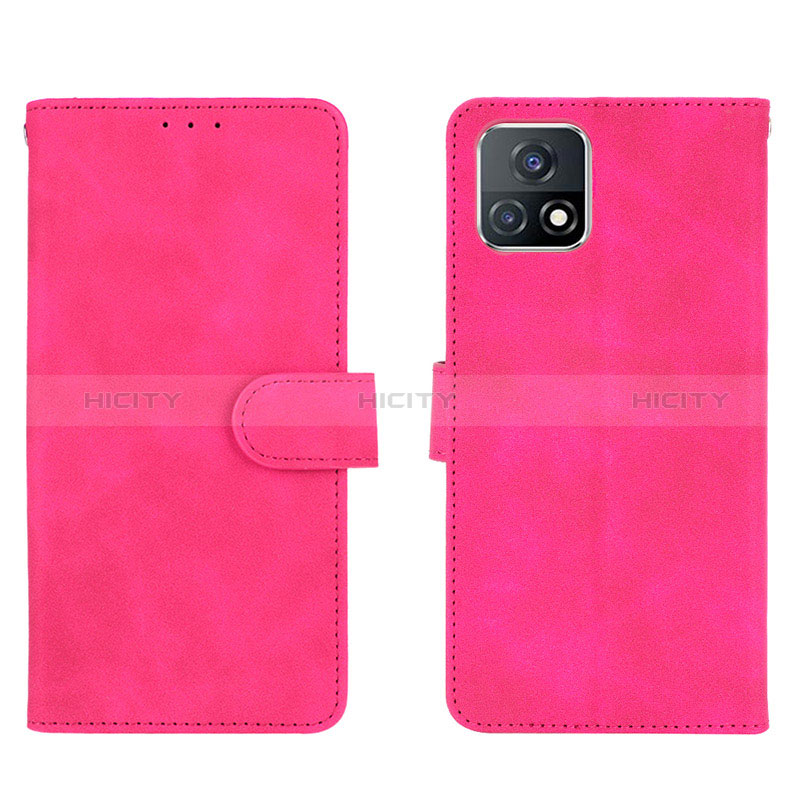 Custodia Portafoglio In Pelle Cover con Supporto L01Z per Vivo Y72 India Rosa Caldo