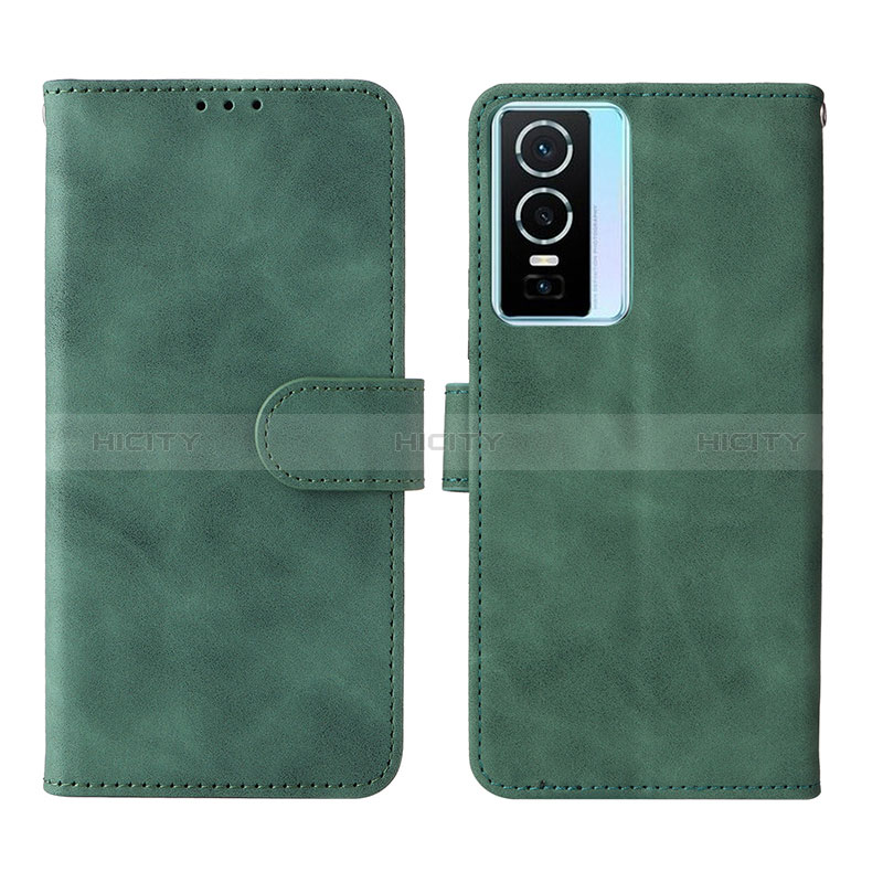 Custodia Portafoglio In Pelle Cover con Supporto L01Z per Vivo Y76 5G Verde