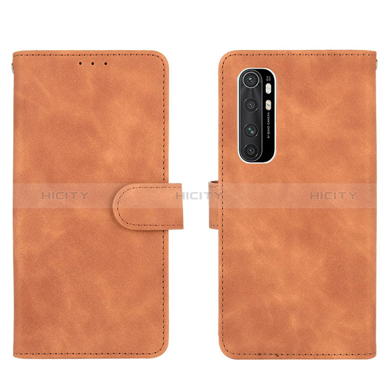 Custodia Portafoglio In Pelle Cover con Supporto L01Z per Xiaomi Mi Note 10 Lite Marrone