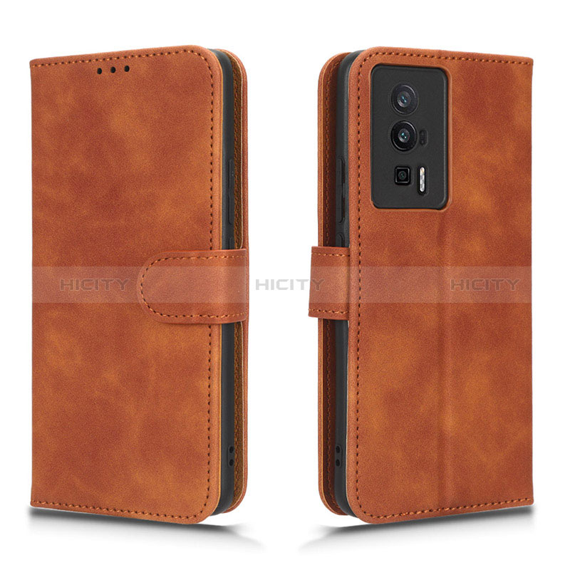 Custodia Portafoglio In Pelle Cover con Supporto L01Z per Xiaomi Poco F5 Pro 5G Marrone