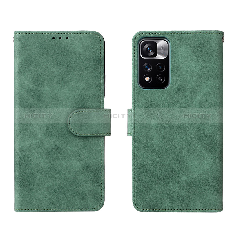 Custodia Portafoglio In Pelle Cover con Supporto L01Z per Xiaomi Poco X4 NFC Verde