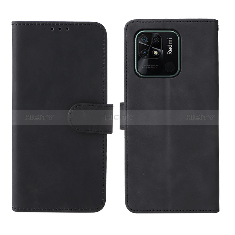 Custodia Portafoglio In Pelle Cover con Supporto L01Z per Xiaomi Redmi 10 India Nero