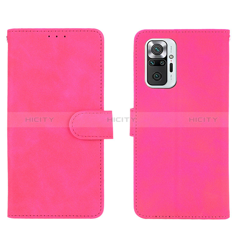 Custodia Portafoglio In Pelle Cover con Supporto L01Z per Xiaomi Redmi Note 10 Pro 4G Rosa Caldo