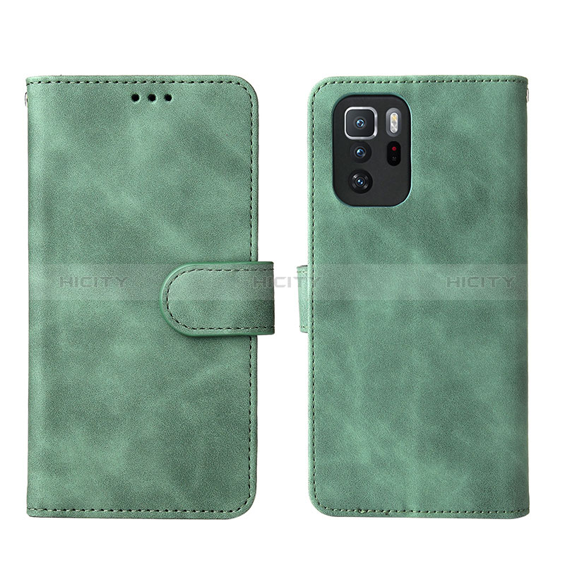 Custodia Portafoglio In Pelle Cover con Supporto L01Z per Xiaomi Redmi Note 10 Pro 5G Verde