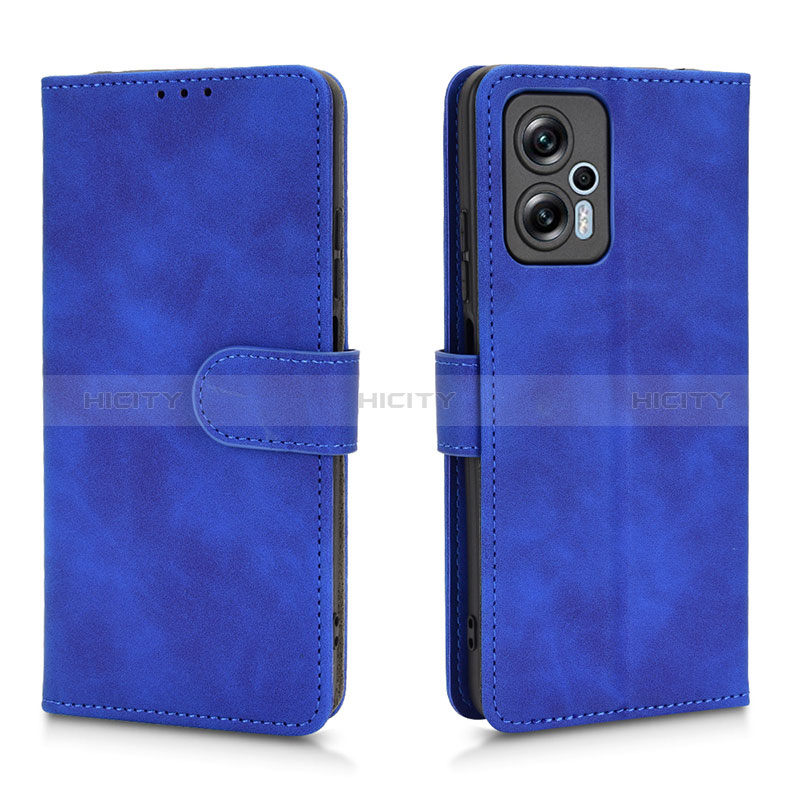 Custodia Portafoglio In Pelle Cover con Supporto L01Z per Xiaomi Redmi Note 11T Pro 5G Blu