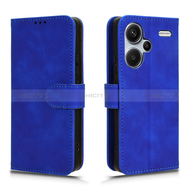 Custodia Portafoglio In Pelle Cover con Supporto L01Z per Xiaomi Redmi Note 13 Pro+ Plus 5G Blu