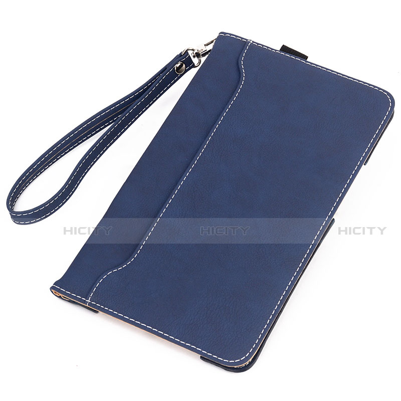 Custodia Portafoglio In Pelle Cover con Supporto L02 per Amazon Kindle 6 inch Blu